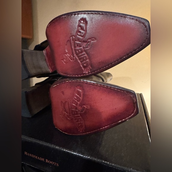 FREEBIRD Jylina Black/Brown Leather Block Heel Mid Calf Women's Boots Sz US 9 - Picture 10 of 15